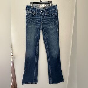 Ariat Women's REAL DENIM Mid Rise Medium Dark Blue Bootcut Jeans size 28 X-Long